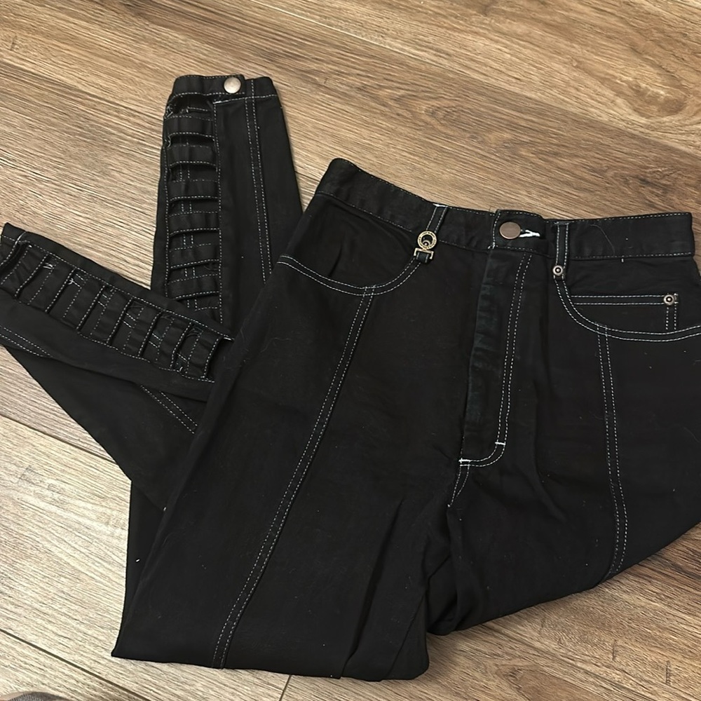 Judi Rosen Black Jeans with Contrast Stitching
